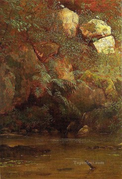 堤防上のシダと岩 アルバート・ビアシュタット Oil Paintings
